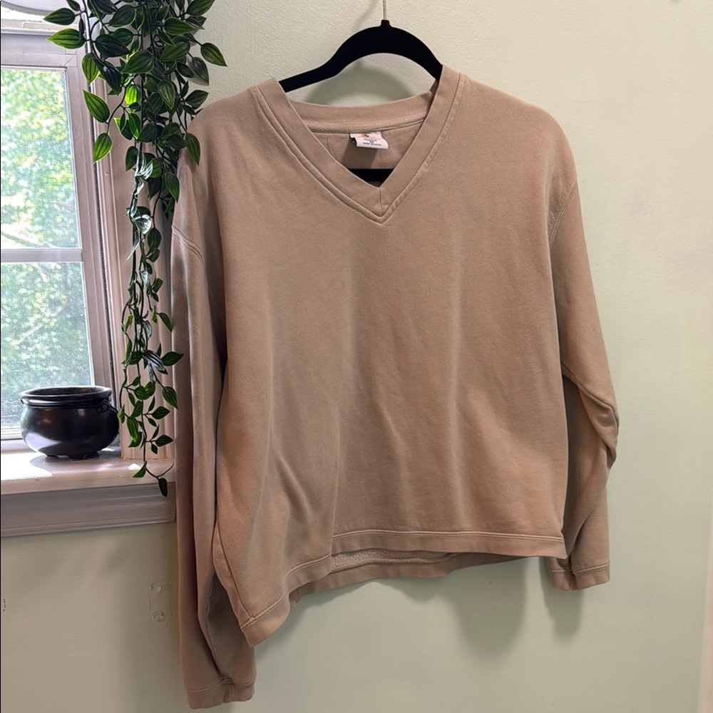 Beige V-Neck Sweater